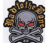 Bad to the Bone Badge/Bad to the Bone Embroidered Iron-On Patch Biker Skull