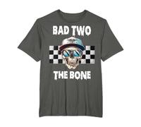 Bad To The Bone Birthday Halloween Skeleton Boy Toddler T-Shirt