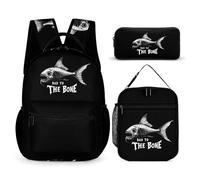Bad To The Bone Fish Casual 3pcs Backpack Sets