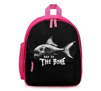 Bad To The Bone Fish Cute Backpack Small Daily Daypack Travel Shoulder Bag with Adjustable Strap Funny Graphic