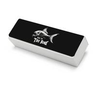 Bad To The Bone Fish Funny Glasses Case Hard Shell Eyeglasses Case Protector with Cleaning Cloth for Women Men
