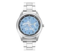 Bad to The Bone Fish Personalized Quartz Watch Stainless Steel Wrist Watches with Arabic Numerals for Men Women