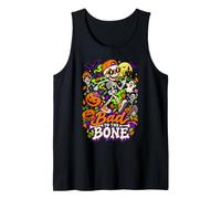 Bad to the Bone Skeleton Halloween Retro Spooky Season Tank Top