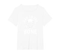Bad to The Bone Skeleton Rocker Rebel Biker Attitude T-Shirt, Women's Plus, White, 6X
