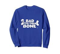 Bad to the Bone Skull Rebel Attitude Punk Rock Sweatshirt, Adult Unisex, Royal Blue, M