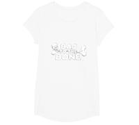Bad to The Bone Skull Rebel Attitude Punk Rock T-Shirt, Girls, White, XS