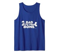 Bad to The Bone Skull Rebel Attitude Punk Rock Tank Top, Men, Royal Blue, XXL