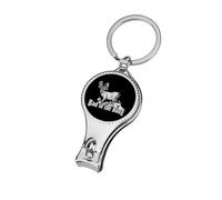 Bad to The Bone Whitetail Deer Nail Clipper for Men Women Portable Metal Nail Cutter with Nail File