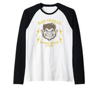 Bad Trolls Make Story Funny Troll Raglan Baseball Tee