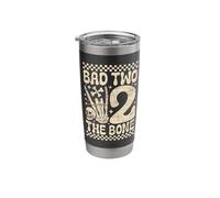 Bad Two The Bone Funny Pun 2 Years Old Birthday Stainless Steel Insulated Tumbler