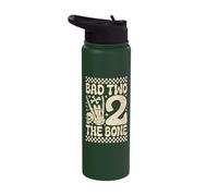 Bad Two The Bone Funny Pun 2 Years Old Birthday Stainless Steel Insulated Water Bottle