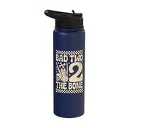 Bad Two The Bone Funny Pun 2 Years Old Birthday Stainless Steel Insulated Water Bottle