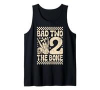 Bad Two The Bone Funny Pun 2 Years Old Birthday Tank Top