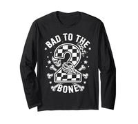 Bad Two The Bone Motorcycle 2nd Birthday Racing Long Sleeve T-Shirt