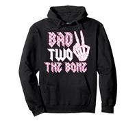 Bad Two The Bone Pink Birthday 2 Years Old Birthday Pullover Hoodie