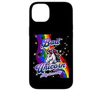 Bad Unicorn Funny Rainbow Unicorn Girls Mad Unicorn Lover Case for iPhone 14 Plus