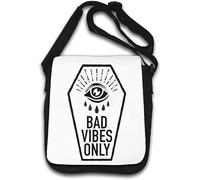 Bad Vibes Only Eye Casket Shoulder Bag White