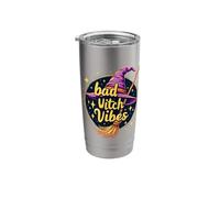 Bad Witch Vibes Halloween Spooky Witch Hat Magic Stainless Steel Insulated Tumbler