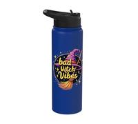 Bad Witch Vibes Halloween Spooky Witch Hat Magic Stainless Steel Insulated Water Bottle