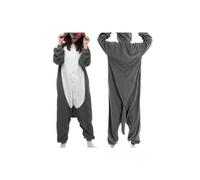 (Bad Wolf, M) Snow Monster Elf Santa Claus Couple Cartoon One-Piece Pajamas Hooded Polar Fleece Home Clothes Animal Performance