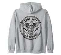 Bad Women Snake Dagger Vintage Rebel Graphic Zip Hoodie