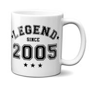 Bad Zebedee Legend Since 2005 21st Birthday Anniversary Mug in Black | Size: 300ml Bad Zebedee Black 300ml