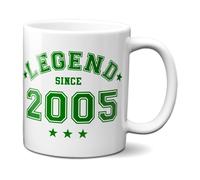 Bad Zebedee Legend Since 2005 21st Birthday Anniversary Mug in Green | Size: 300ml Bad Zebedee Green 300ml
