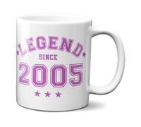 Bad Zebedee Legend Since 2005 21st Birthday Anniversary Mug in Pink | Size: 300ml Bad Zebedee Pink 300ml
