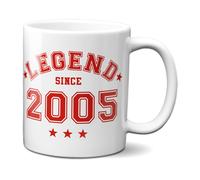 Bad Zebedee Legend Since 2005 21st Birthday Anniversary Mug in Red | Size: 300ml Bad Zebedee Red 300ml