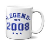 Bad Zebedee Legend Since 2008 18th Birthday Anniversary Mug in Blue | Size: 300ml Bad Zebedee Blue 300ml