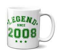Bad Zebedee Legend Since 2008 18th Birthday Anniversary Mug in Green | Size: 300ml Bad Zebedee Green 300ml