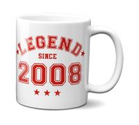 Bad Zebedee Legend Since 2008 18th Birthday Anniversary Mug in Red | Size: 300ml Bad Zebedee Red 300ml