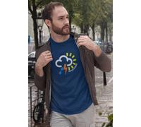 Bad Zebedee Men's British Summer Weather Symbol T-Shirt in Navy | Size: Medium Bad Zebedee Navy M