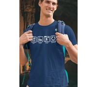 Bad Zebedee Men's Eat Sleep Cave Repeat T-Shirt in Navy | Size: Medium Bad Zebedee Navy M