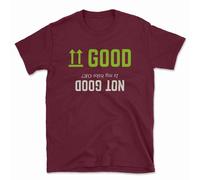 Bad Zebedee Men's Good Not Good Biker T-Shirt in Burgundy | Size: Large Bad Zebedee Burgundy L