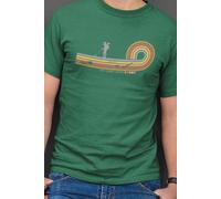 Bad Zebedee Men's Retro Lines Detectorist T-Shirt in Bottle Green | Size: XL Bad Zebedee Bottle Green XL