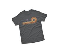 Bad Zebedee Men's Retro Lines Detectorist T-Shirt in Dark Grey | Size: Medium Bad Zebedee Dark Grey M