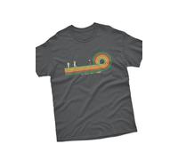 Bad Zebedee Men's Retro Lines Golf T-Shirt in Dark Grey | Size: Medium Bad Zebedee Dark Grey M