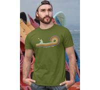 Bad Zebedee Men's Retro Lines Kayak T-Shirt in Khaki | Size: Medium Bad Zebedee Khaki M