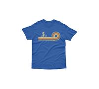 Bad Zebedee Men's Retro Lines Mountain Bike T-Shirt in Royal | Size: Medium Bad Zebedee Royal M
