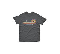 Bad Zebedee Men's Retro Lines Paddle Board T-Shirt in Dark Grey | Size: Small Bad Zebedee Dark Grey S