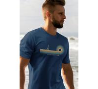 Bad Zebedee Men's Retro Lines Windsurf T-Shirt in Navy | Size: Medium Bad Zebedee Navy M