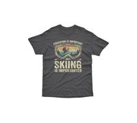 Bad Zebedee Men's Skiing Is Importenter T-Shirt in Dark Grey | Size: Medium Bad Zebedee Dark Grey M