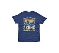 Bad Zebedee Men's Skiing Is Importenter T-Shirt in Navy | Size: Medium Bad Zebedee Navy M