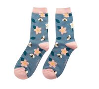 Bad Zebedee Miss Sparrow Bees & Flowers Women's Bamboo Socks