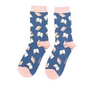 Bad Zebedee Miss Sparrow books Women's Bookish Bamboo Socks (Navy)