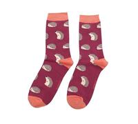Bad Zebedee Miss Sparrow Cute Hedgehogs Women's Bamboo Socks (UK, Numeric, 3, 7, Regular, Regular, Berry)
