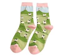 Bad Zebedee Miss Sparrow Highland Sheep Women's Bamboo Socks (UK, Numeric, 3, 7, Regular, Regular, Duck Egg Blue)