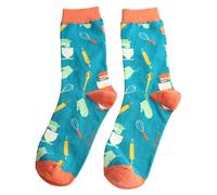 Bad Zebedee Miss Sparrow Home Baker Women's Bamboo Socks (Teal)