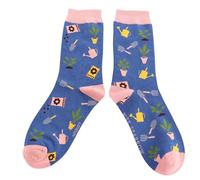 Bad Zebedee Miss Sparrow In The Allotment Women's Bamboo Socks (UK, Numeric, 3, 7, Regular, Regular, Denim)